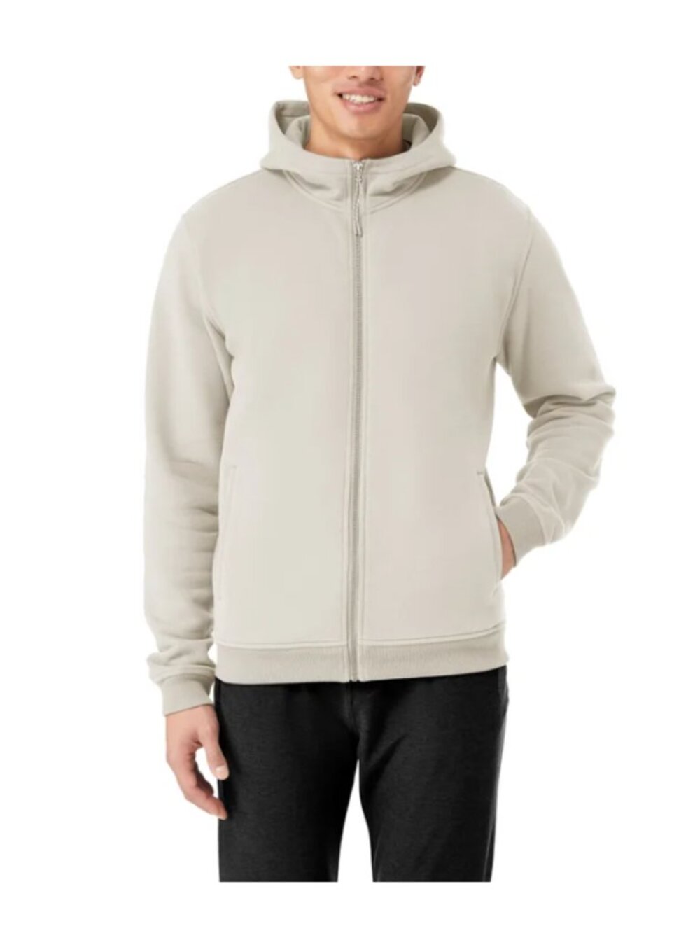 Kirkland Signature Men's Full Zip Hoodie Regular Fit White Size XL